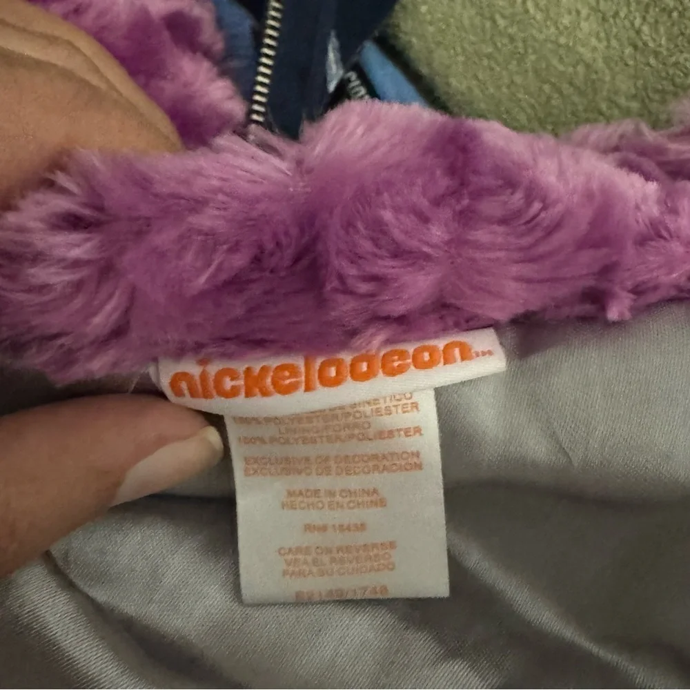 NICKELODEON Dora & Friends Girls 3T Purple Faux Fur Sparkle Jacket Coat Bows NWT